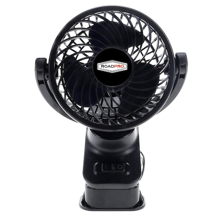 Black 4-Inch Clip-on Fan For Vehicle Or Desk USB Portable Mini Cooling Fan